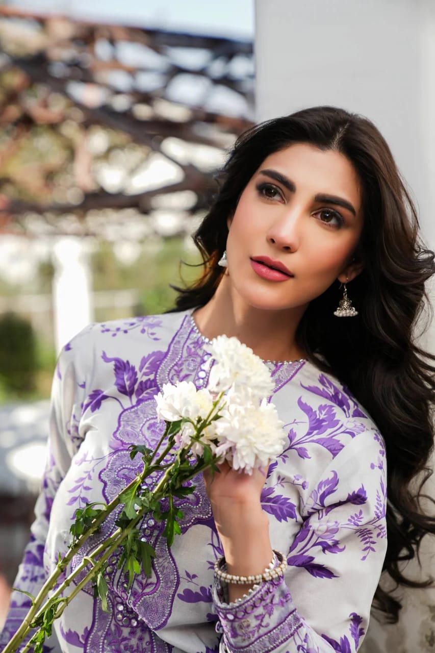 Original Aneela's Collection Luxury Silk Embroidered 3 Piece Unstitched Suit P-101